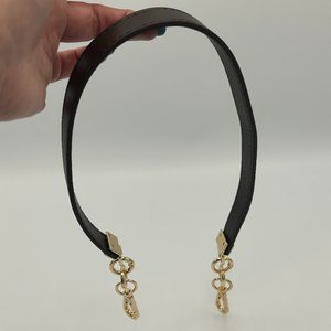 BEAULEGAN Handbag/Shoulder Bag Leather Handle Replacement - Dark Brown/Gold-Tone